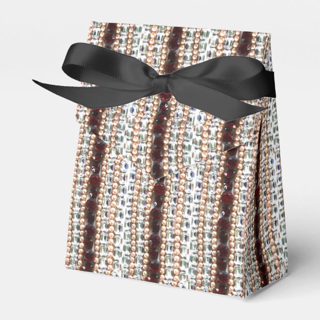 Rhinestones and pearls - vintage jewellery favour box (Front Side)