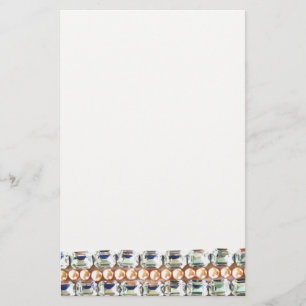 Rhinestones and pearls - vintage jewellery stationery