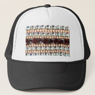 Rhinestones and pearls - vintage jewellery trucker hat