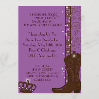 RHINESTONES, FRINGE & PURPLE COWGIRLS Invitation
