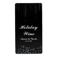 Rhinestones Glitter Bling Diamond Party Wine Label