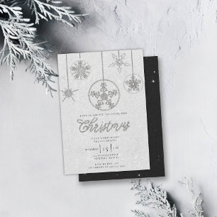 Rhinestones Glitter Elegant Winter Bling Christmas Invitation