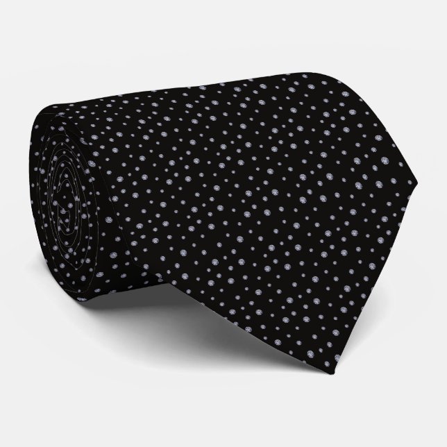 Rhinestones on black tie (Rolled)