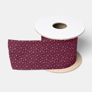 Rhinestones on dark red satin ribbon