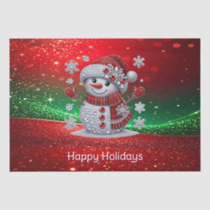 Rhinestones Snowman Holiday Tissue Paper