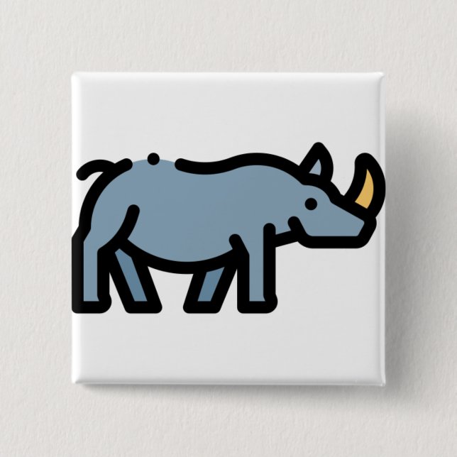 Rhino 15 Cm Square Badge (Front)