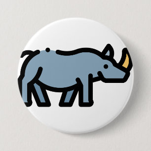 Rhino 7.5 Cm Round Badge