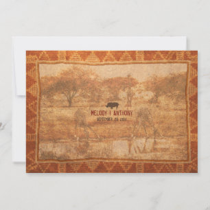 Rhino African Safari Wedding Invitation