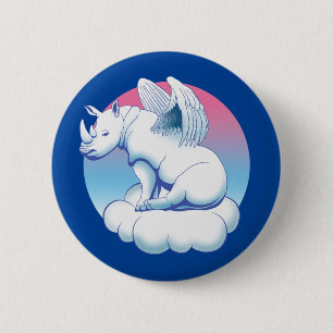 Rhino Angel - Rhinoceros Conservation Awareness 6 Cm Round Badge