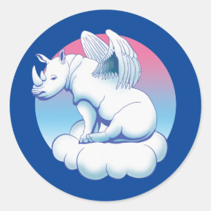 Rhino Angel - Rhinoceros Conservation Awareness Classic Round Sticker