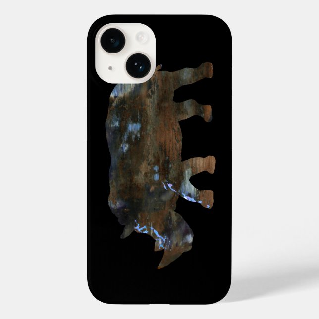 Rhino animal black Case-Mate iPhone case (Back)