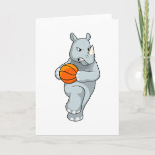 Rhino as Basketball player with Basketball Card