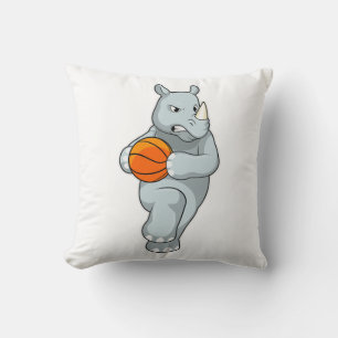 Rhino as Basketball player with Basketball Cushion