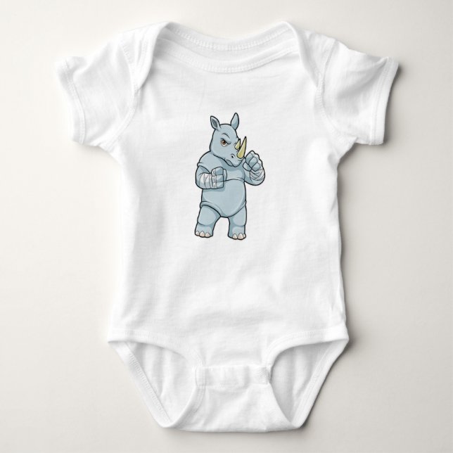 Rhino as Boxer at Boxing Baby Bodysuit (Front)