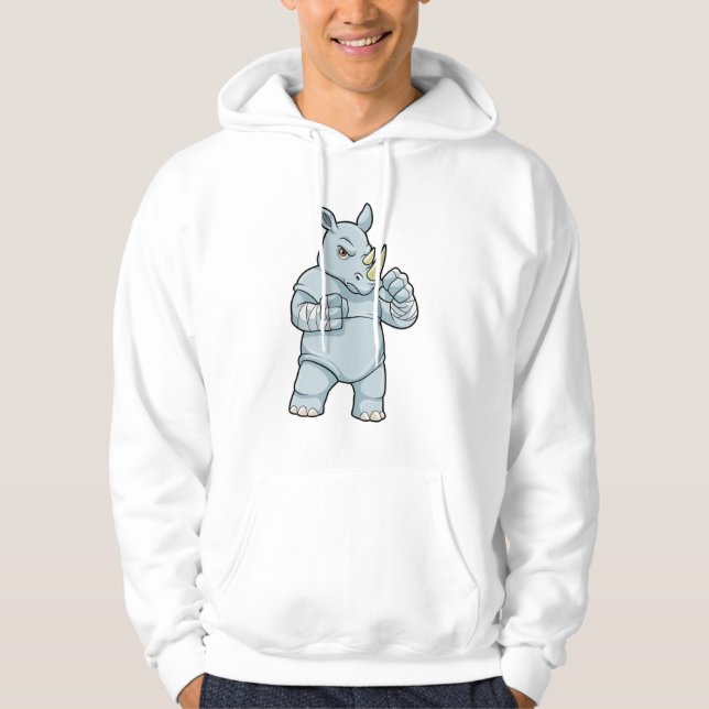 Rhino as Boxer at Boxing Hoodie (Front)