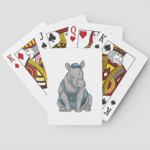 Rhino as Craftsman with Wrench Playing Cards