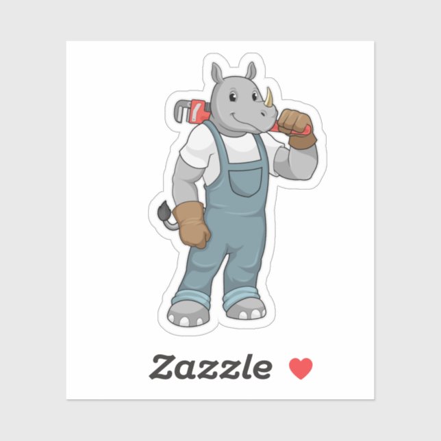 Rhino as Handyman with Water pump pliers (Sheet)