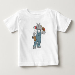 Rhino as Handyman with Water pump pliers Baby T-Shirt