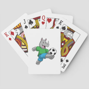 Rhino as Soccer player with Soccer Playing Cards