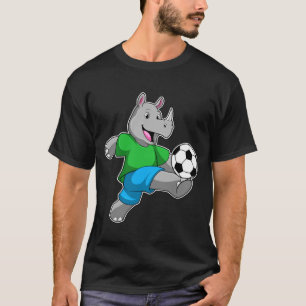 Rhino As Soccer Player With Soccer T Shirt