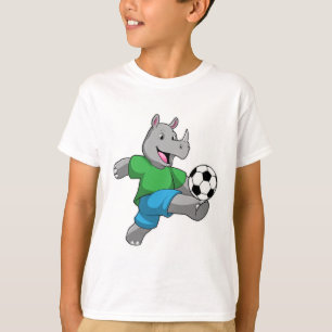 Rhino as Soccer player with Soccer T-Shirt