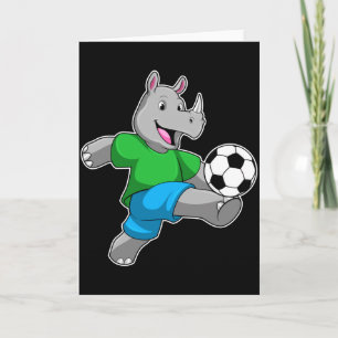 Rhino As Soccer Player With Soccer T Shirt  Card