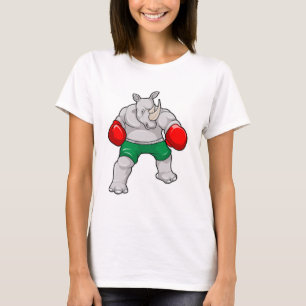 Rhino at Boxing with Boxing gloves T-Shirt