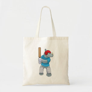 Rhino at Cricket with Cricket bat Tote Bag