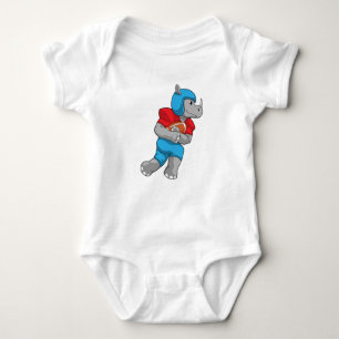Rhino at Football Sports Baby Bodysuit