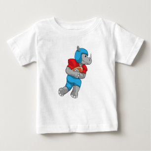Rhino at Football Sports Baby T-Shirt
