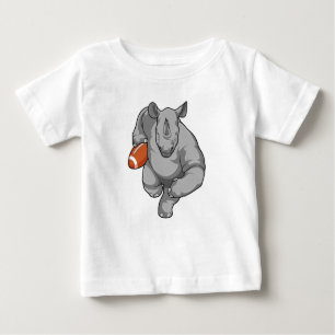 Rhino at Football Sports Baby T-Shirt