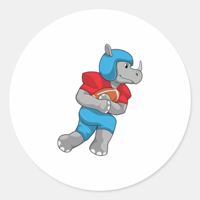 Rhino at Football Sports Classic Round Sticker (Front)