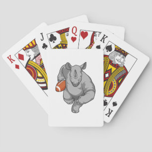 Rhino at Football Sports Playing Cards