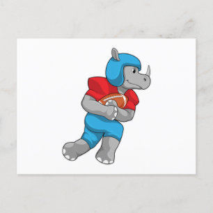 Rhino at Football Sports Postcard