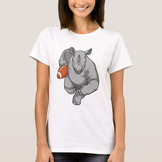 Rhino at Football Sports T-Shirt (Front)