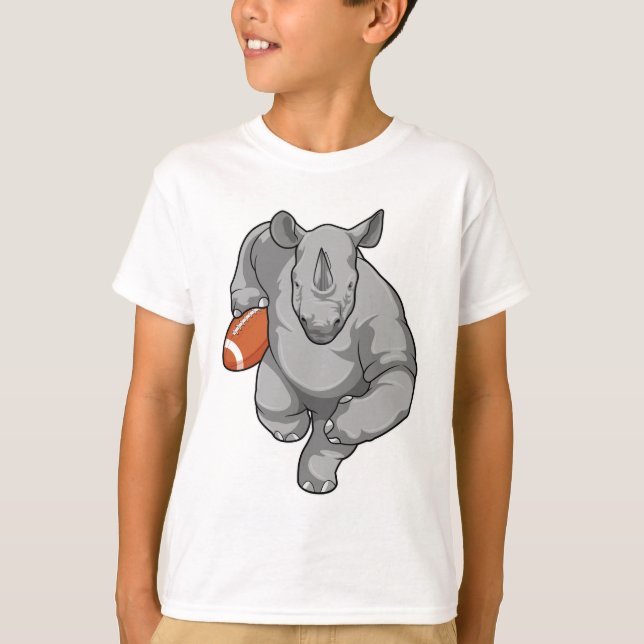 Rhino at Football Sports T-Shirt (Front)