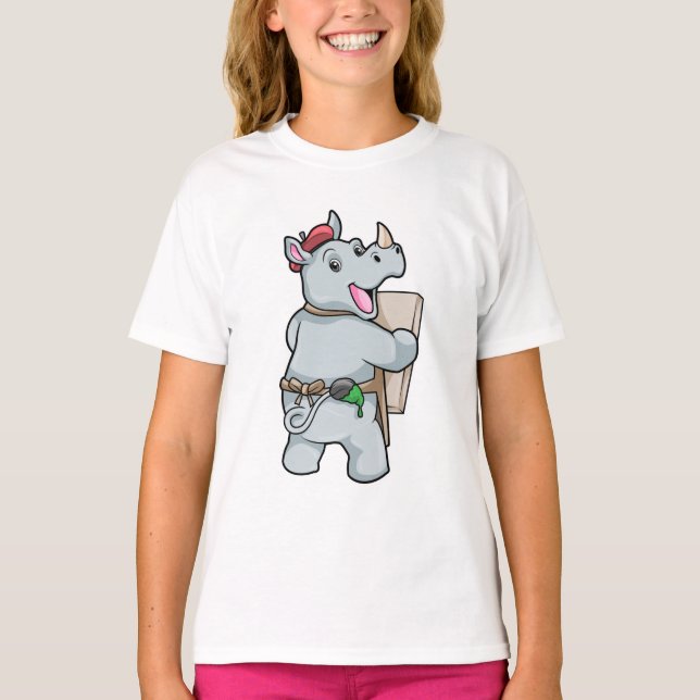 Rhino at Painting with Colors T-Shirt (Front)