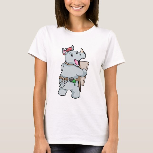 Rhino at Painting with Colors T-Shirt (Front)