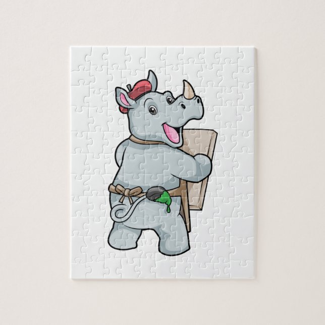 Rhino at Painting with Colours Jigsaw Puzzle (Vertical)