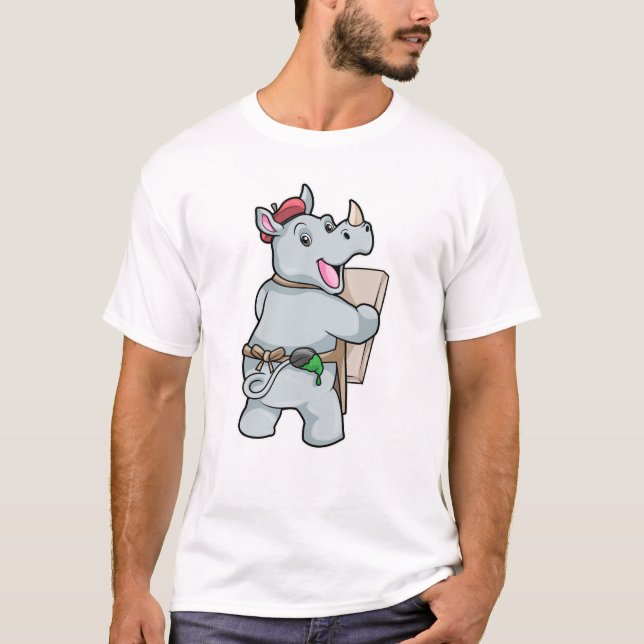 Rhino at Painting with Colours T-Shirt (Front)