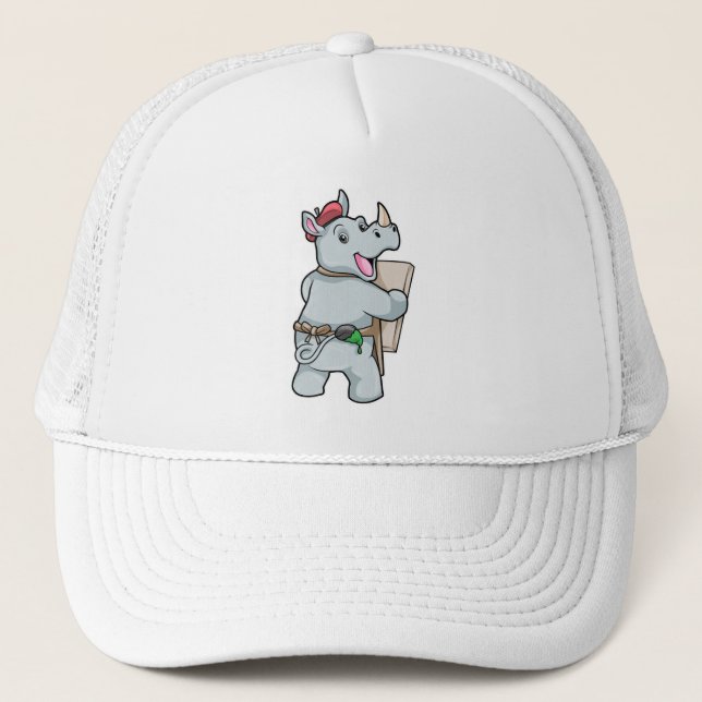 Rhino at Painting with Colours Trucker Hat (Front)