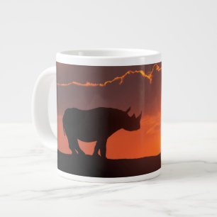 Rhino at sunset, Masai Mara, Kenya Large Coffee Mug