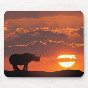 Rhino at sunset, Masai Mara, Kenya Mouse Pad