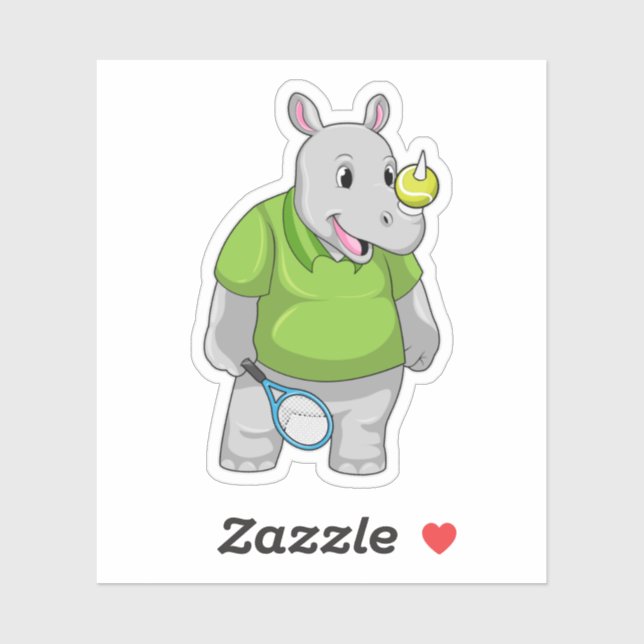 Rhino at Tennis with Tennis ball (Sheet)