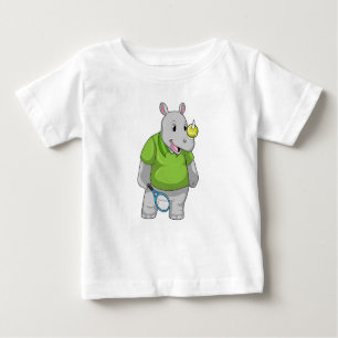 Rhino at Tennis with Tennis ball Baby T-Shirt