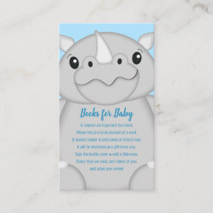 Rhino Baby Shower Blue Enclosure Card