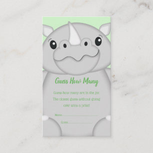 Rhino Baby Shower Green Enclosure Card