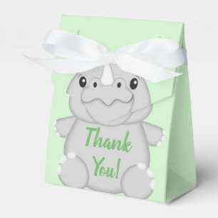 Rhino Baby Shower Green Favour Box