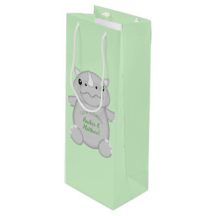 Rhino Baby Shower Safari Wine Gift Bag