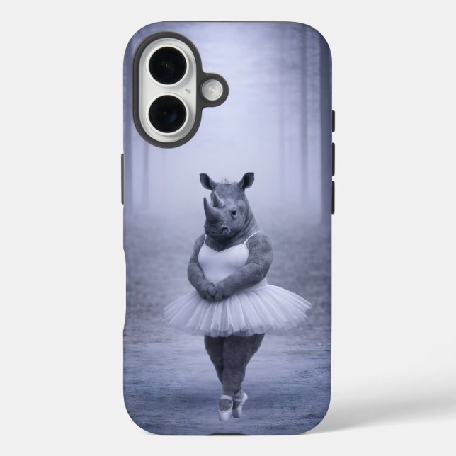 Rhino Ballerina in Misty Forest Case-Mate iPhone Case (Back)